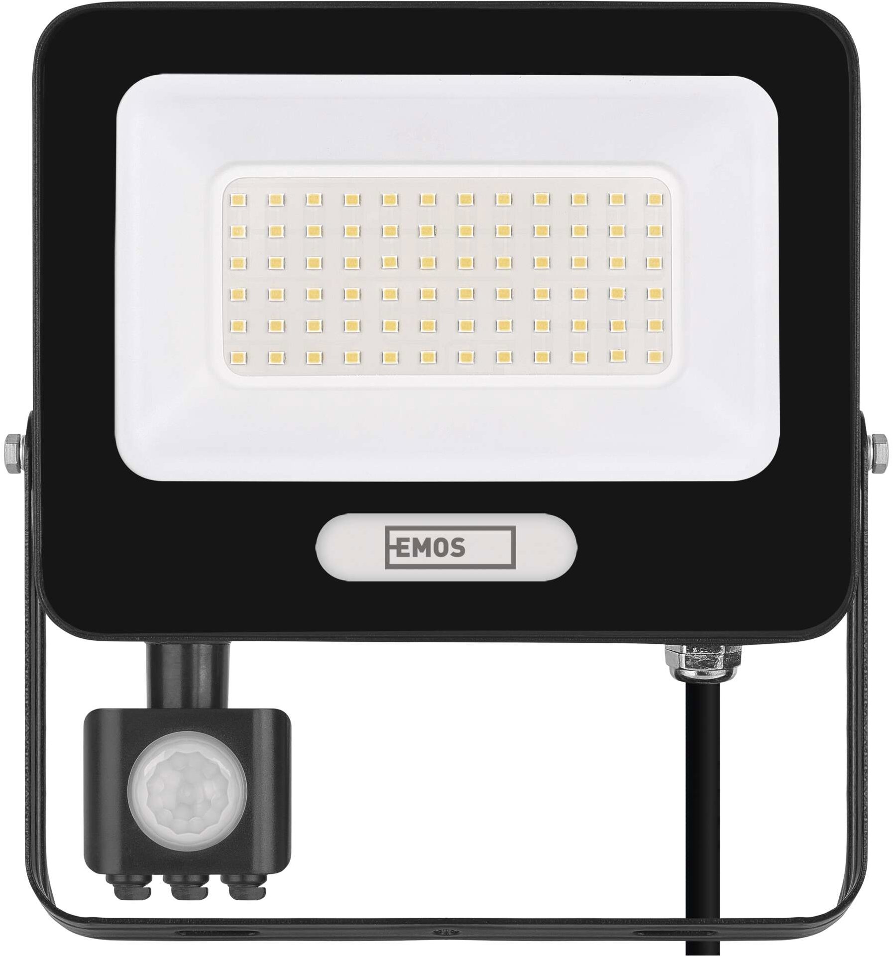 EMOS GLARO s pohybovým senzorom, 50 W, čierny, IP54, 5000 lm, neutrálna biela