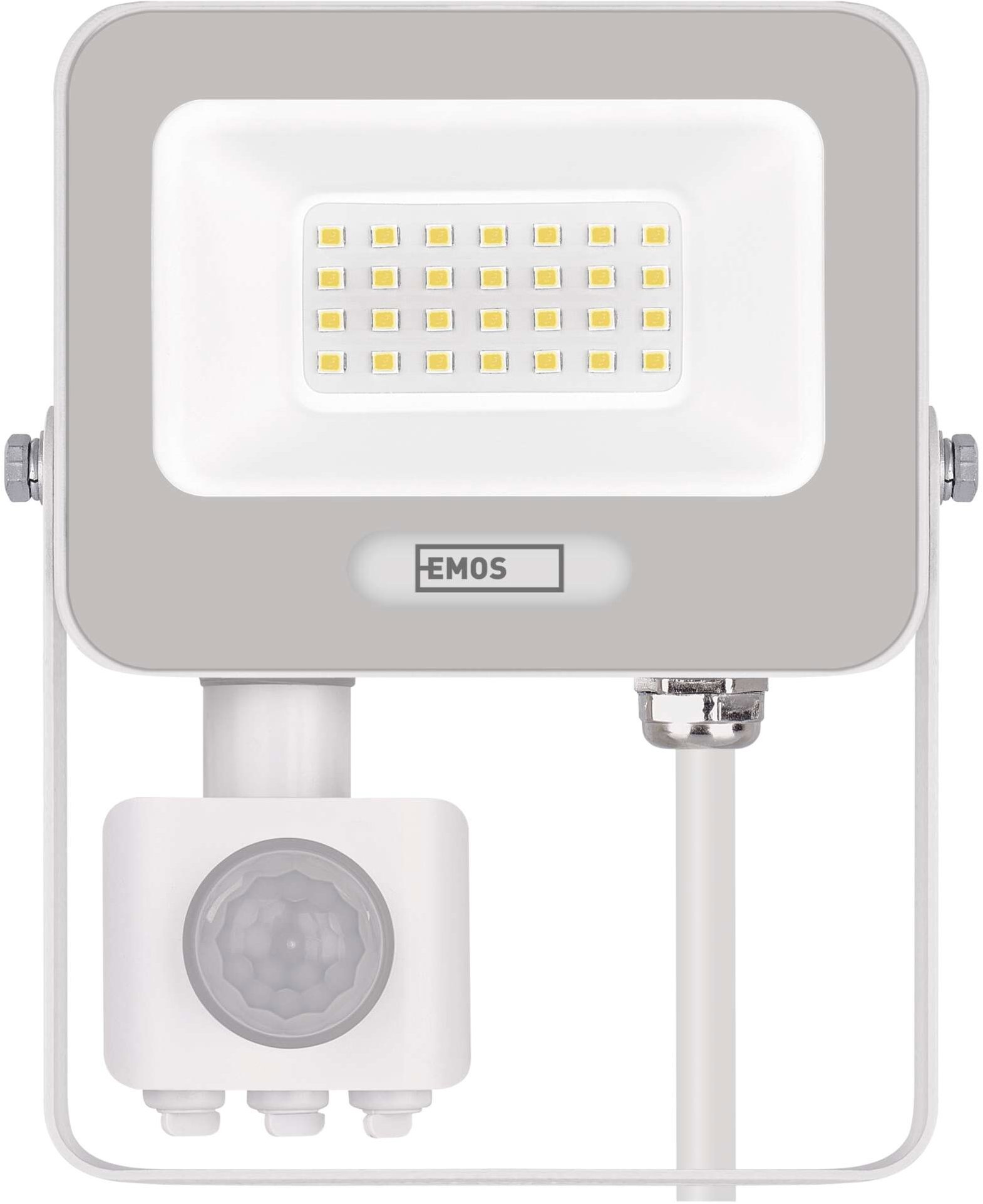 EMOS GLARO s pohybovým senzorom, 20 W, biely, IP54, 2000 lm, neutrálna biela