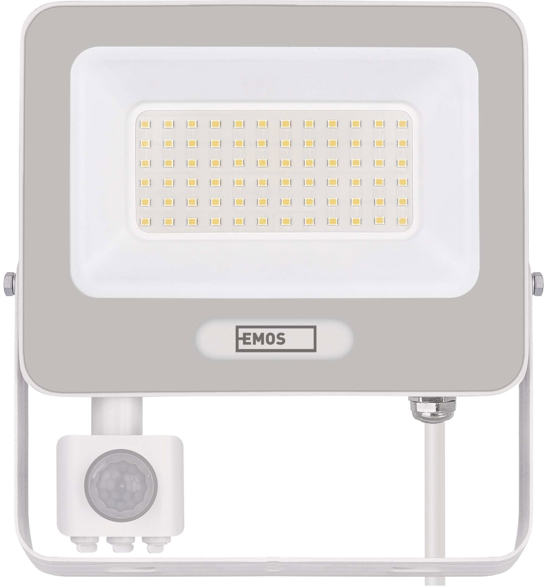 EMOS GLARO s pohybovým senzorom, 50 W, biely, IP54, 5000 lm, neutrálna biela