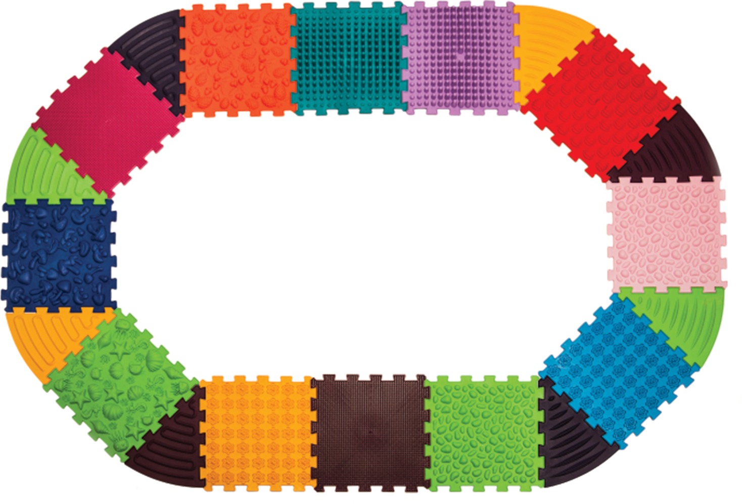 Empt Masážna podložka Puzzle 12 prvkov + 8 trojuholníkov