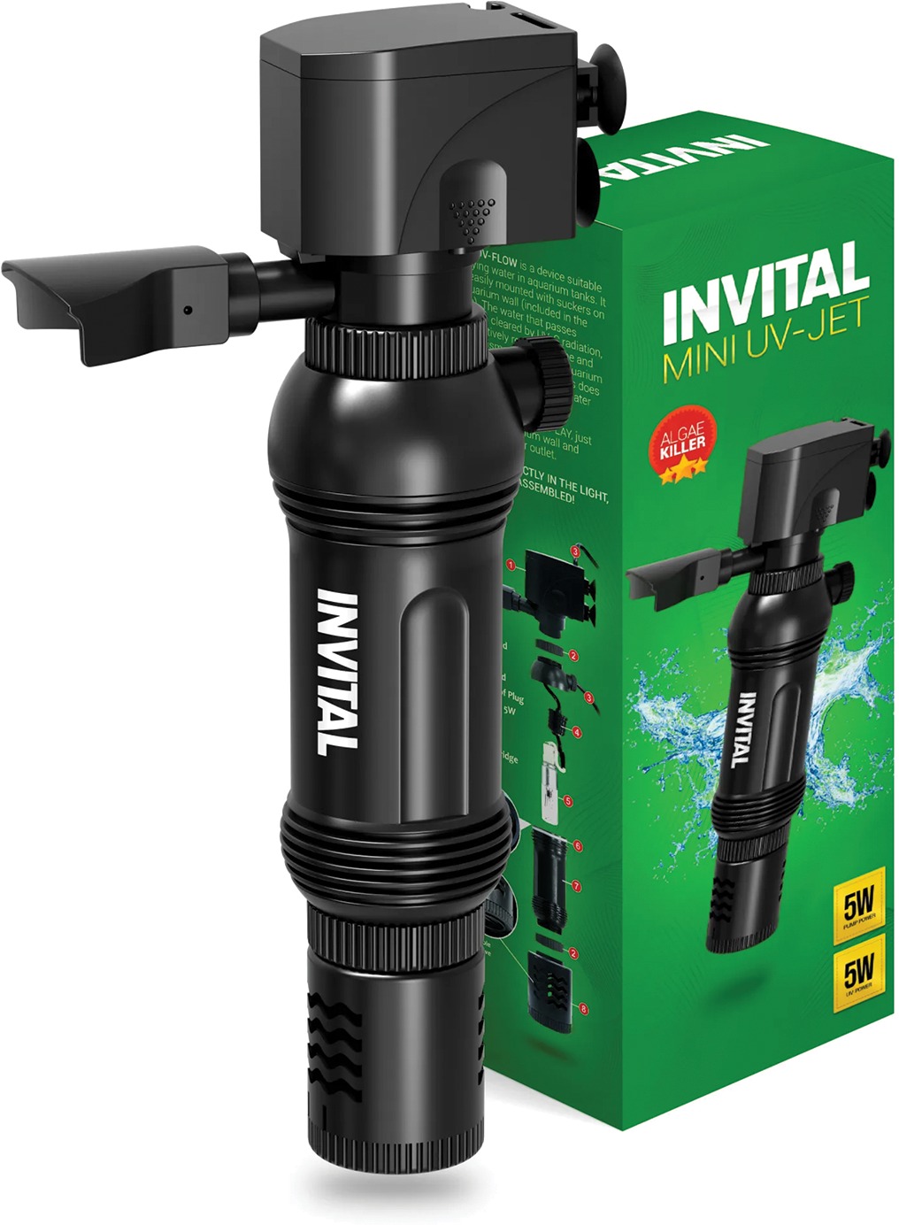 INVITAL Mini UV lampa 5 W s čerpadlom