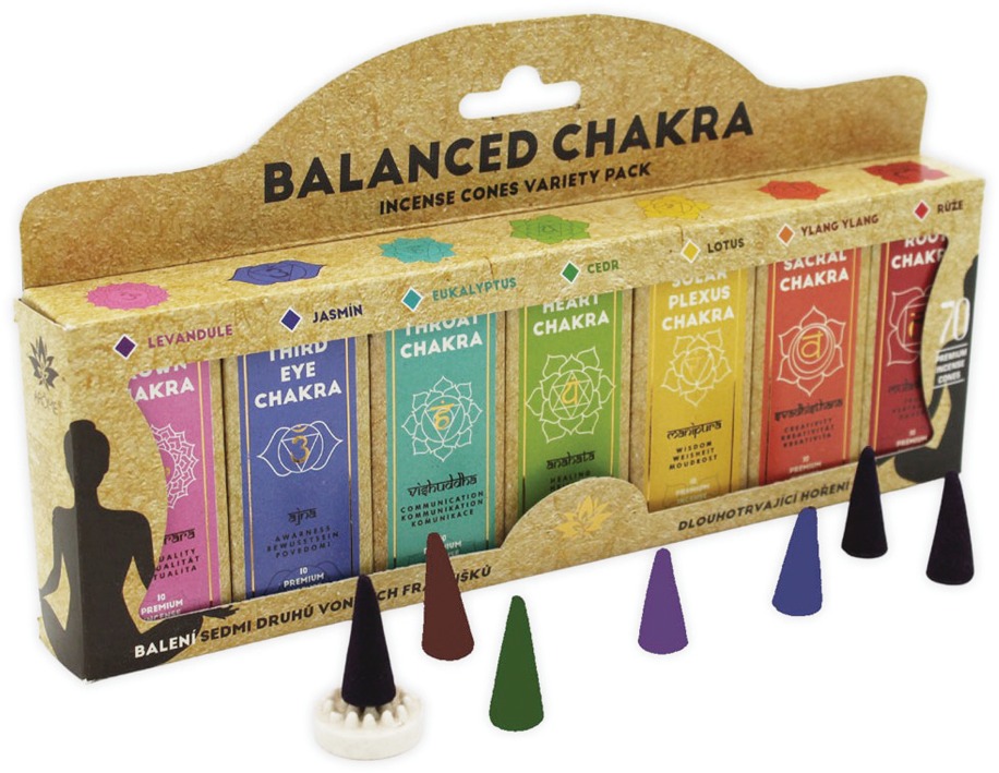 ARÔME Balanced Chakra Sada vonných tyčiniek 7 vôní × 10 ks