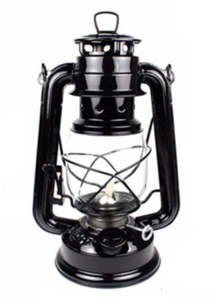 Hütermann Petrolejová lampa kovová 25 cm černá