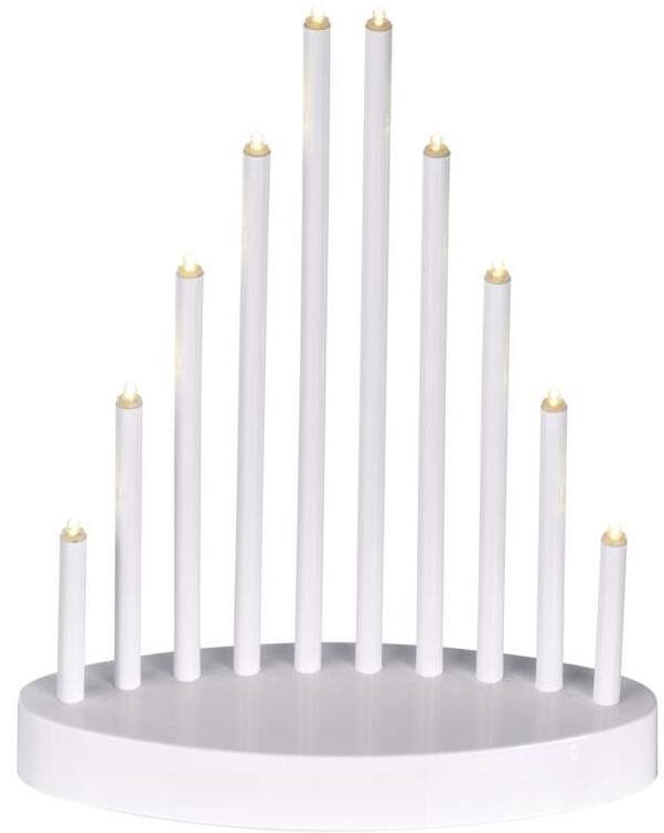 EMOS LED svietnik biely, 24,5 cm, 3× AA, vnútorná, teplá biela, časovač