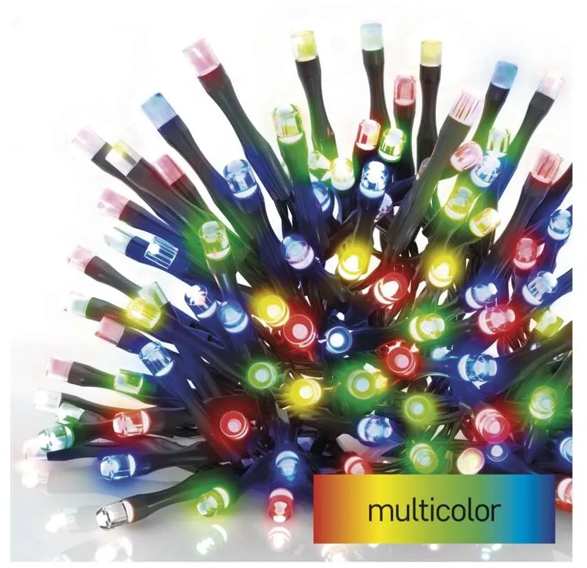 EMOS Štandard LED spojovacia vianočná reťaz, 10 m, vonkajšia aj vnútorná, multicolor