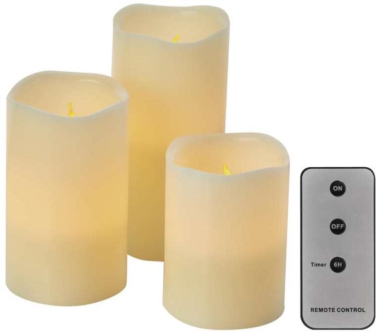 EMOS LED dekorácia – 3× vosková sviečka, 3× 3× AAA, vnútorné, vintage, ovládač