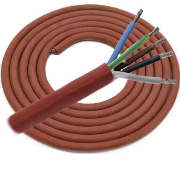 ENCO Kábel do sauny – silikónový, na pripojenie saunových pecí 5 × 2,5 mm, dĺžka 4 m