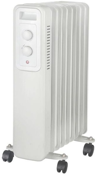 Entac Olejový radiátor, 3 stupne výkonu, max. 2000 W, termostat, 9 rebier, na kolieskach