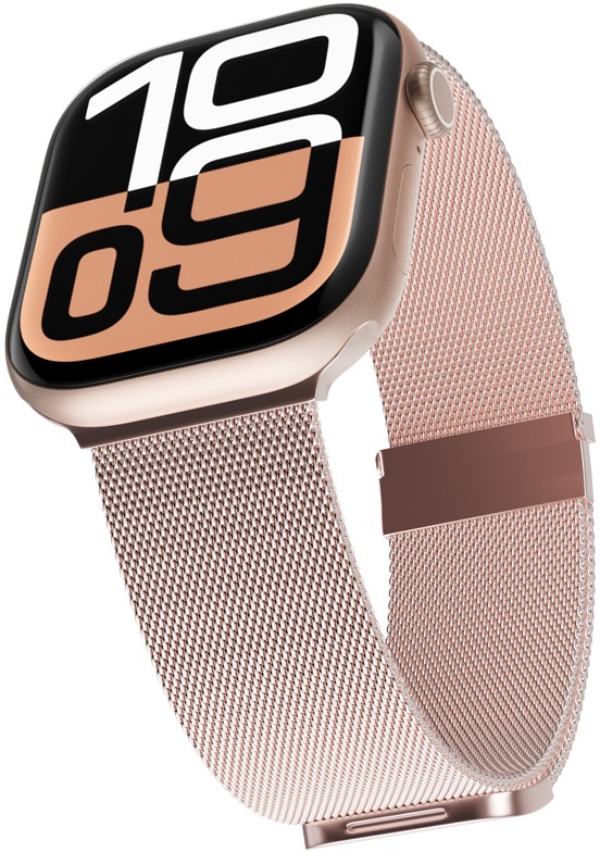 Epico Milanese+ remienok pre Apple Watch SE/Series 1 – 9 (38/40/41 mm)/10 – 11 (42 mm) – ružovo zlatý