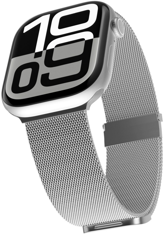 Epico Milanese+ remienok pre Apple Watch SE/Series 1 – 9 (38/40/41 mm)/10 – 11 (42 mm) – strieborný