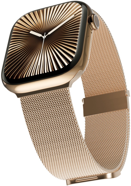 Epico Milanese+ pre Apple Watch SE/Series 1 – 9 (42/44/45 mm)/10 – 11 (46 mm)/Ultra (49 mm) – zlatý