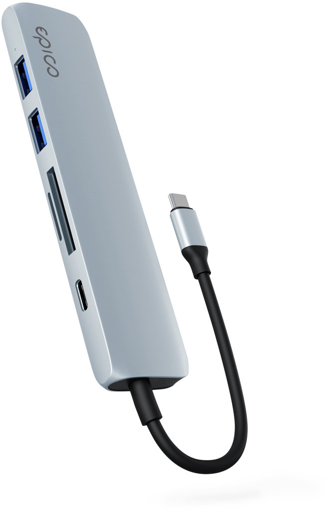 Epico 6 v 1 hliníkový hub 8K s USB-C konektorom – blankytná modrá
