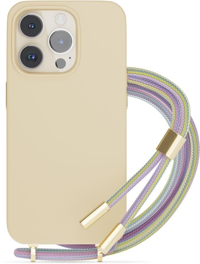 EPICO silikónový kryt so šnúrkou na iPhone 14 Pro Max - béžová