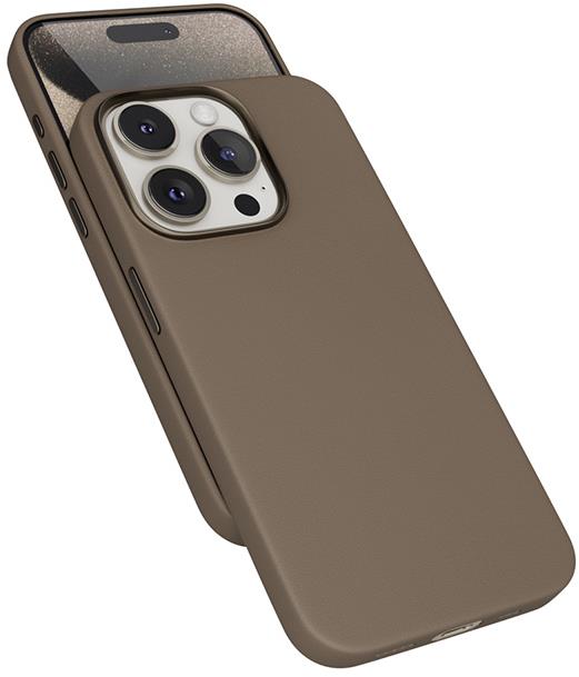 Epico Mag+ kožený kryt iPhone 15 Pro – pieskový