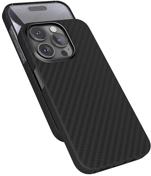 Epico Mag+ Carbon kryt na iPhone 15 Pro s podporou MagSafe čierny