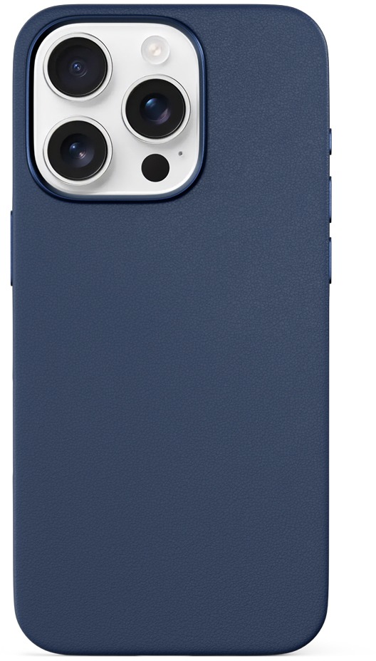 Epico Mag+ kožený kryt iPhone 16 Pro – modrý