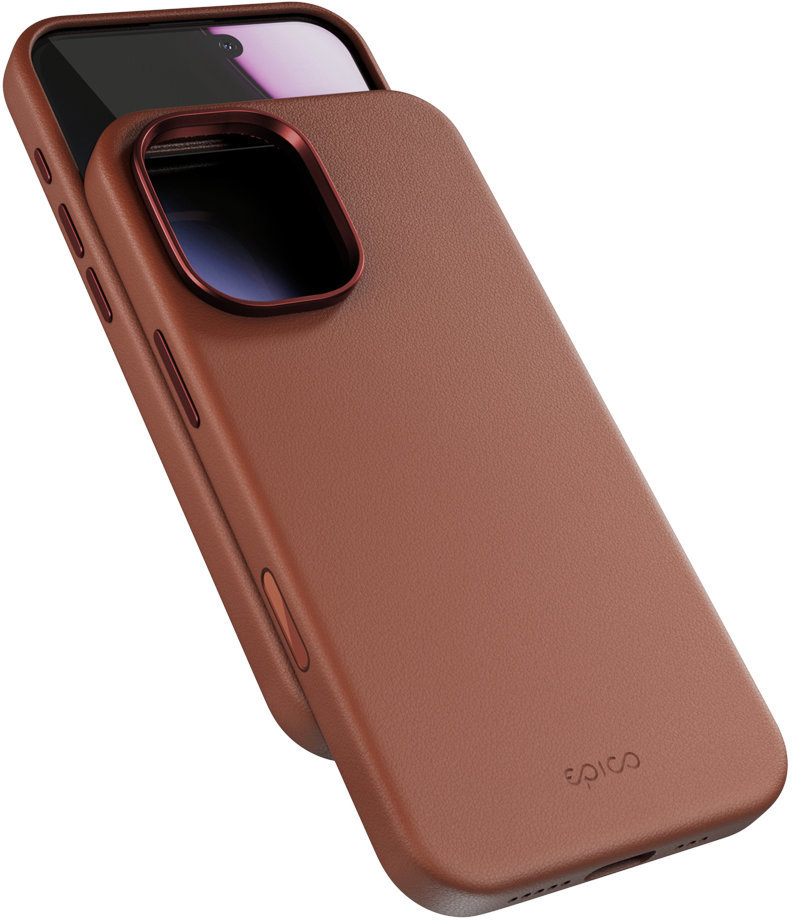 Epico Mag+ kožený kryt iPhone 17 – hnedý