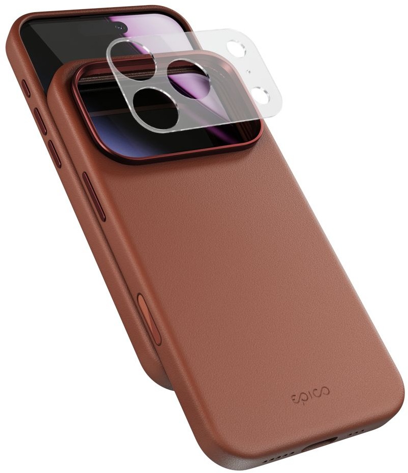Epico Leather Pro Mag+ kryt iPhone 17 Pro Qi2 & MagSafe kompatibilný – hnedý