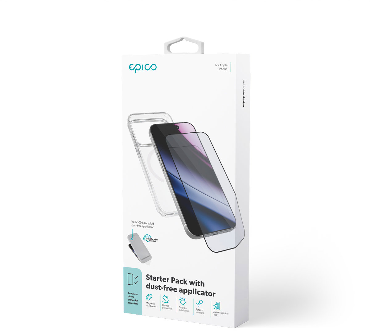 Epico Starter Pack na iPhone 16 Pro Max – ochranné sklo a Hero Mag+ transparentný kryt