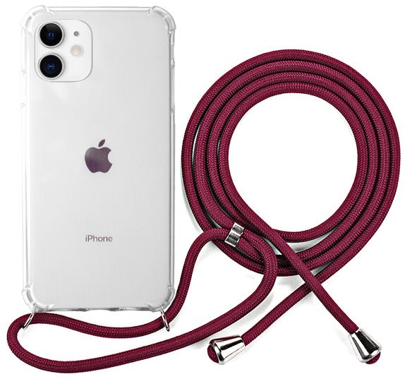 Epico Nake String Case iPhone 11 – biela transparentná/červená