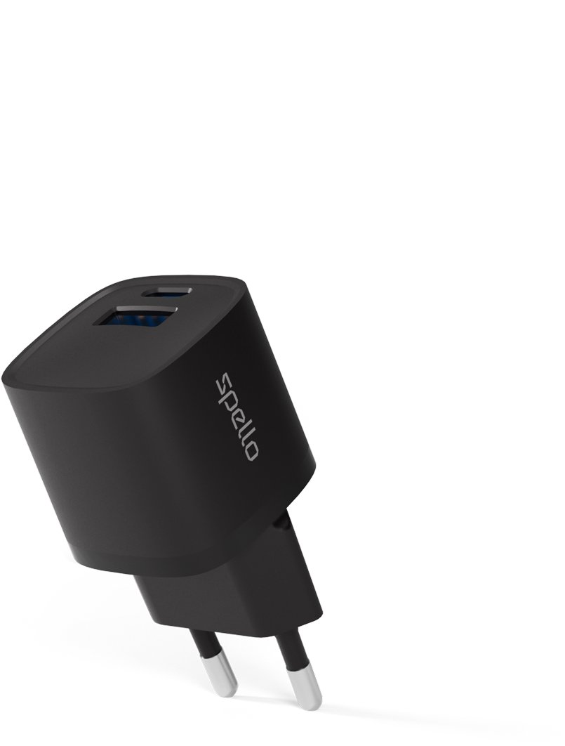 Spello ForceBoost GaN 20 W sieťový adaptér SA20 – čierny