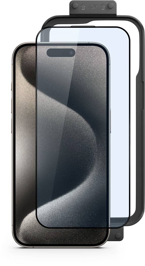 Epico Edge to Edge ochranné sklo na iPhone 15 Plus – 2 ks s inštalačným rámikom