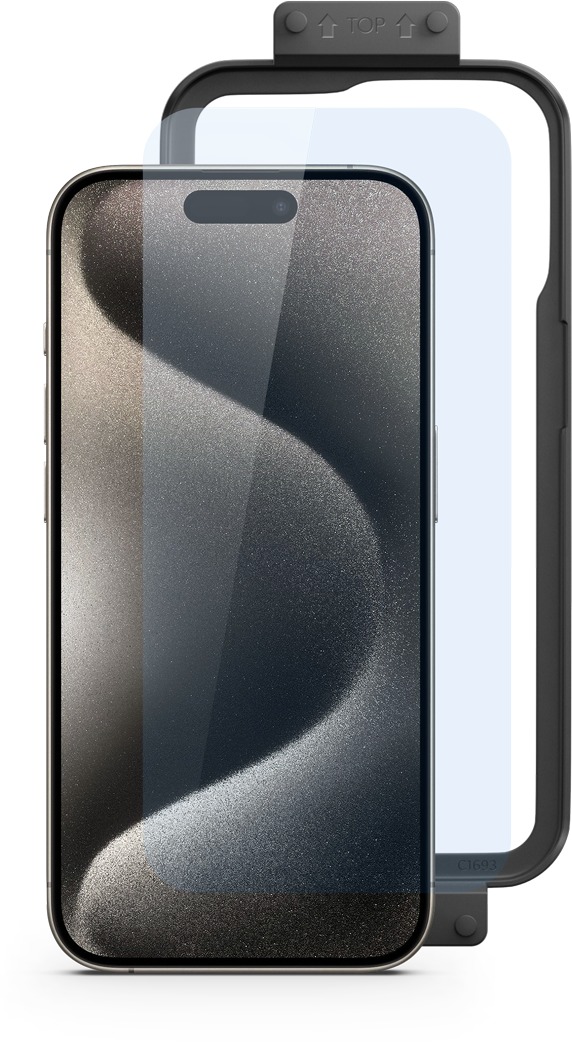 Spello by Epico ochranné sklo na iPhone 15 – 2 ks s inštalačným rámikom