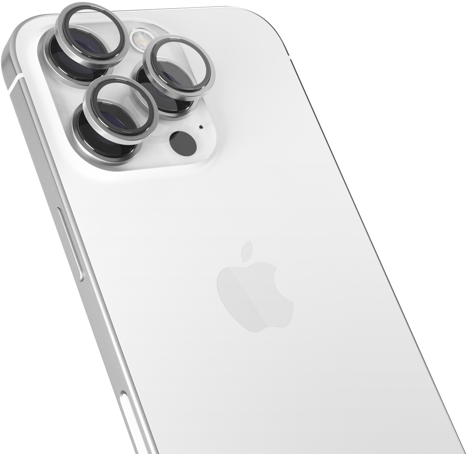 Epico hliníkové ochranné sklo na šošovky fotoaparátu pre iPhone 16 Pro/16 Pro Max – biely titán