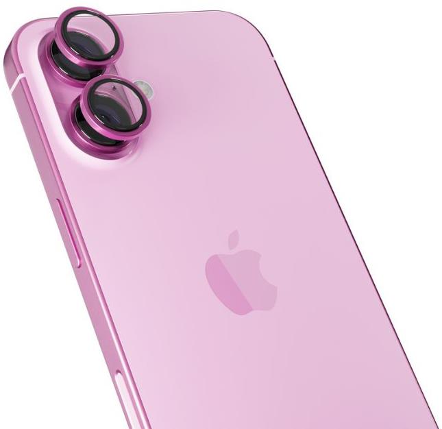 Epico hliníkové ochranné sklo na šošovky fotoaparátu pre iPhone 16/16 Plus – ružová