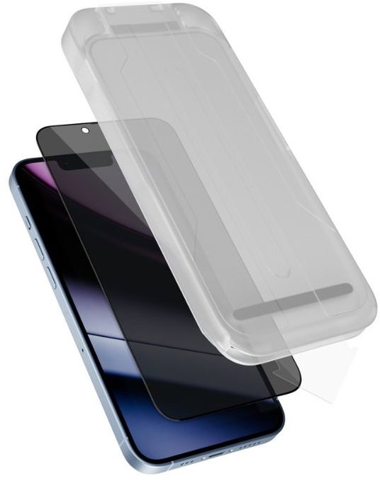 Epico Privacy Glass 3D Ultra – široké krytie s aplikátorom proti prachu na iPhone 13/13 Pro/14/16e/17e
