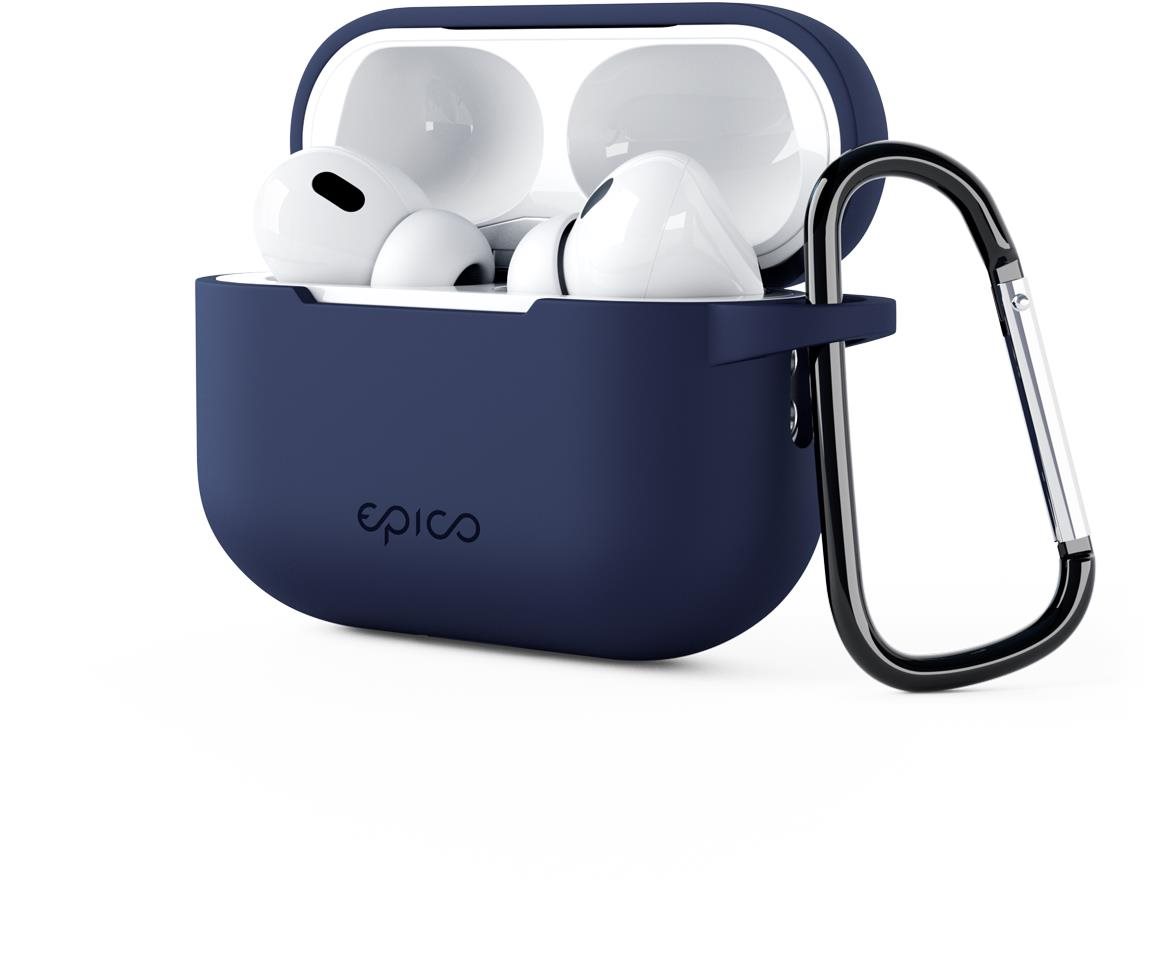 Epico silikónové puzdro na Airpods Pro 2 s karabínou – tmavomodré