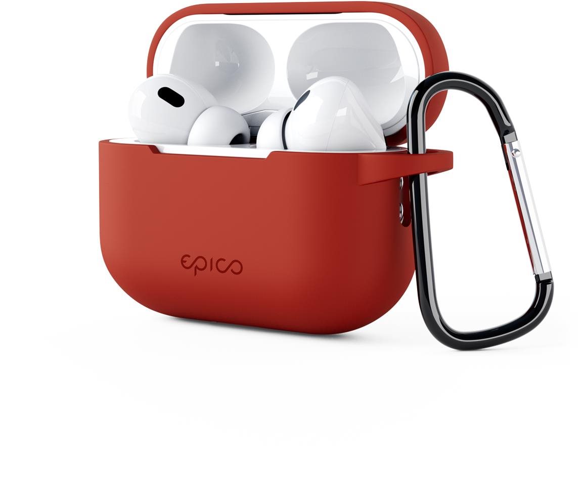 Epico silikónové puzdro na Airpods Pro 2 s karabínou – červené