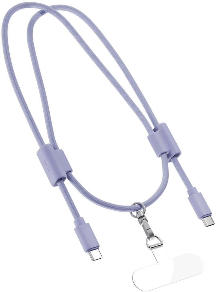 Epico šnúrka na telefón s USB-C na USB-C káblom – fialová