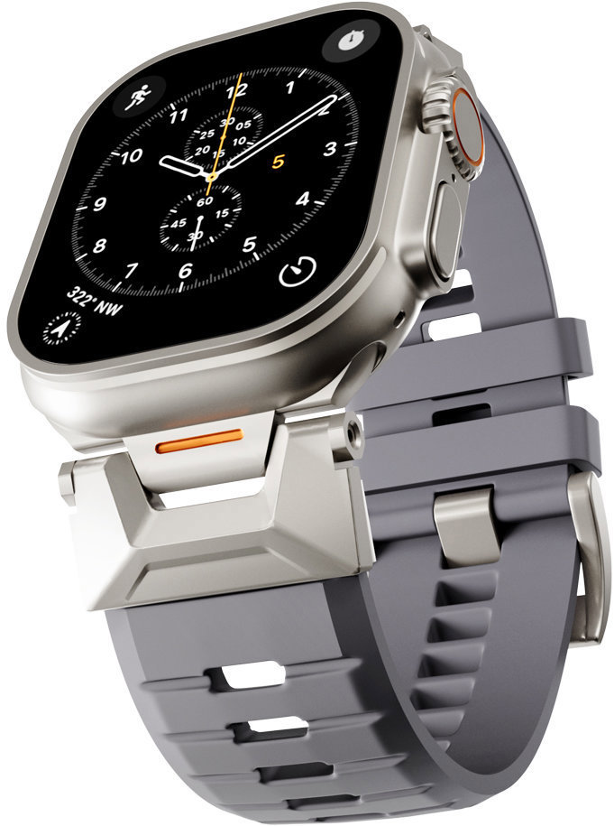 Epico FKM Rubber Pro Apple Watch SE 44 mm/Series 1 – 9 42/44/45 mm, 10 – 11 46 mm/Ultra 49 mm, sivý