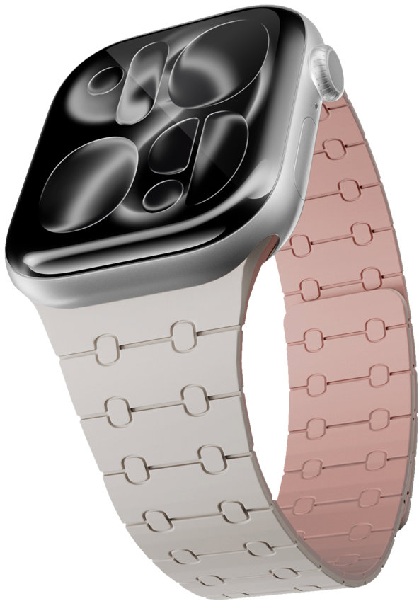 Epico Magnetic+ Silicone Apple Watch SE 44 mm/Series 1 – 9 42/44/45 mm, 10 – 11 46 mm/Ultra 49 mm – biely