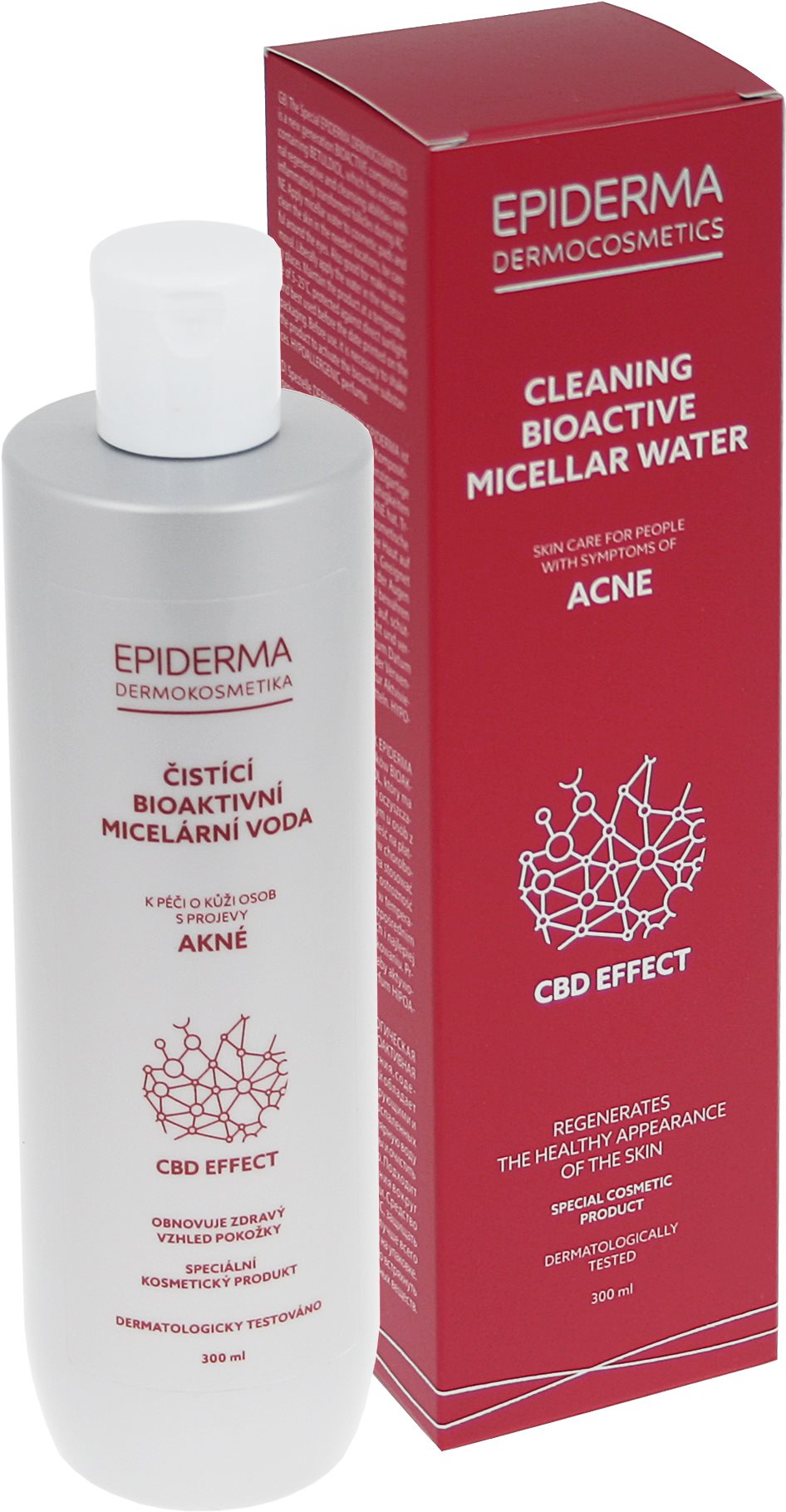 EPIDERMA bioaktívny CBD micel. voda akné 300 ml