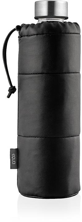 EQUA Skleněná lahev s obalem z umělé kůže Puffy Black 750 ml