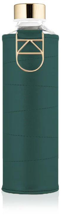 EQUA Skleněná lahev s obalem z umělé kůže Forest Green 750 ml