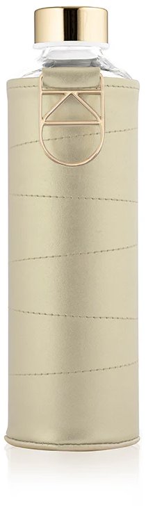 EQUA Skleněná lahev s obalem z umělé kůže Golden 750 ml