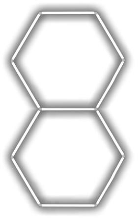 Escape6 Kompletné LED hexagónové svietidlo biele 6500 K, rozmery 2 elementy 97 × 168 cm
