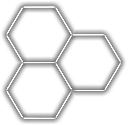 Escape6 Kompletné LED hexagónové svietidlo biele 6500 K, rozmery 3 elementy 168 × 166 cm