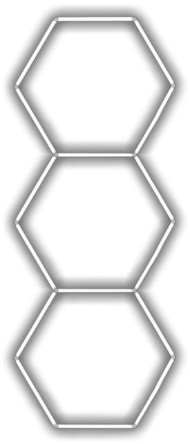 Escape6 Kompletné LED hexagónové svietidlo biele 6500 K, rozmery 3 elementy 97 × 246 cm