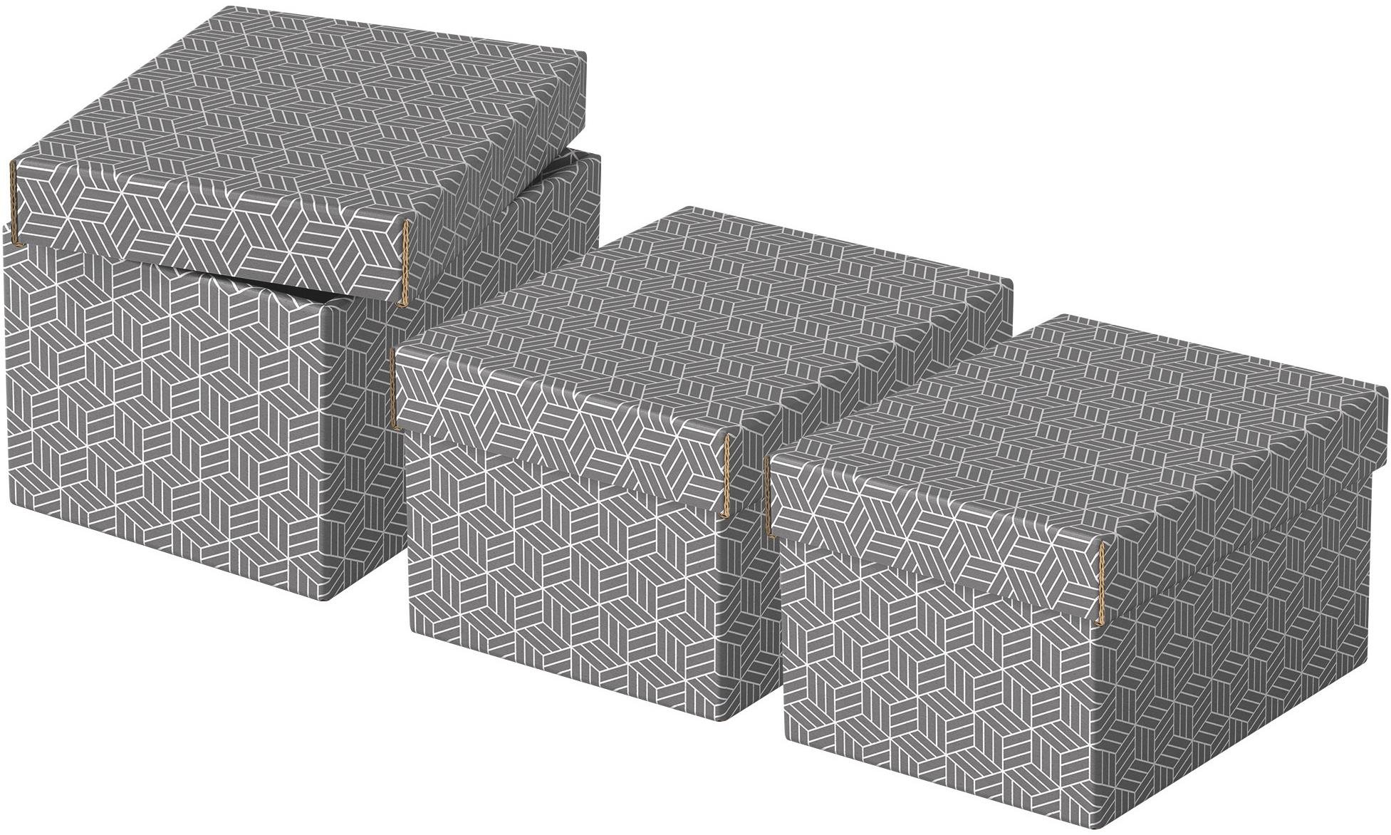 Esselte Home veľkosť S 20 x 15 x 25,5 cm, sivá – sada 3 ks