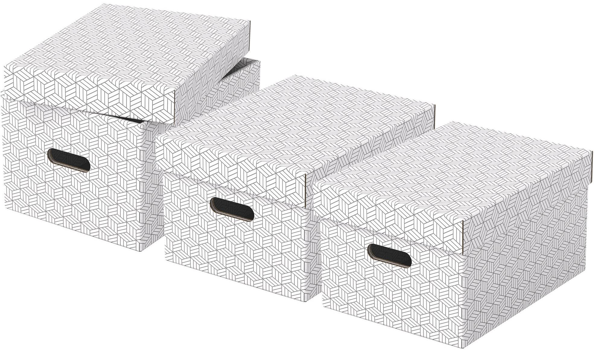 Esselte Home veľkosť M 26,5 x 20,5 x 36,5 cm, biela – sada 3 ks