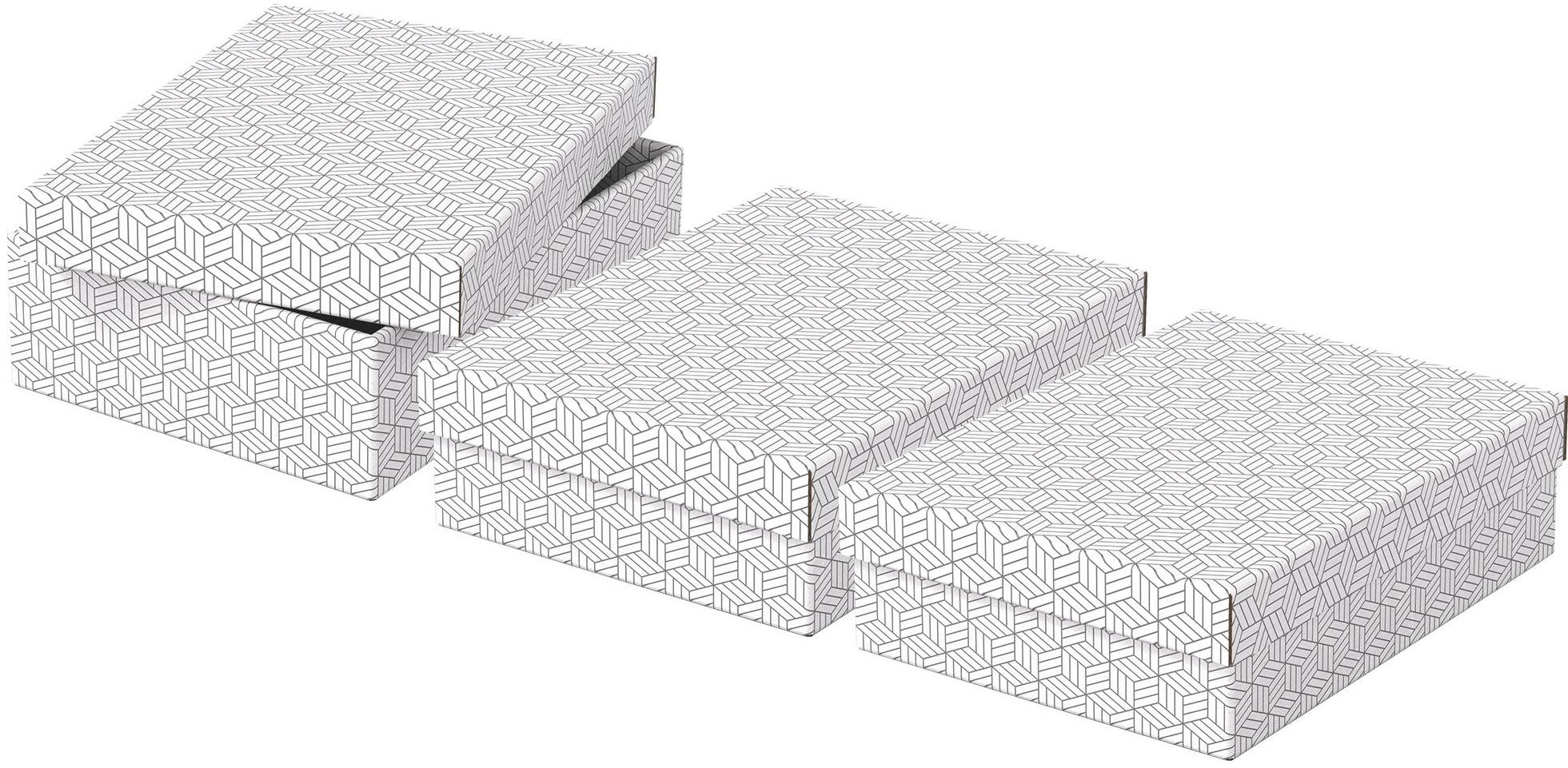 Esselte Home veľkosť M nízka 26,5 x 10 x 36 cm, biela – sada 3 ks