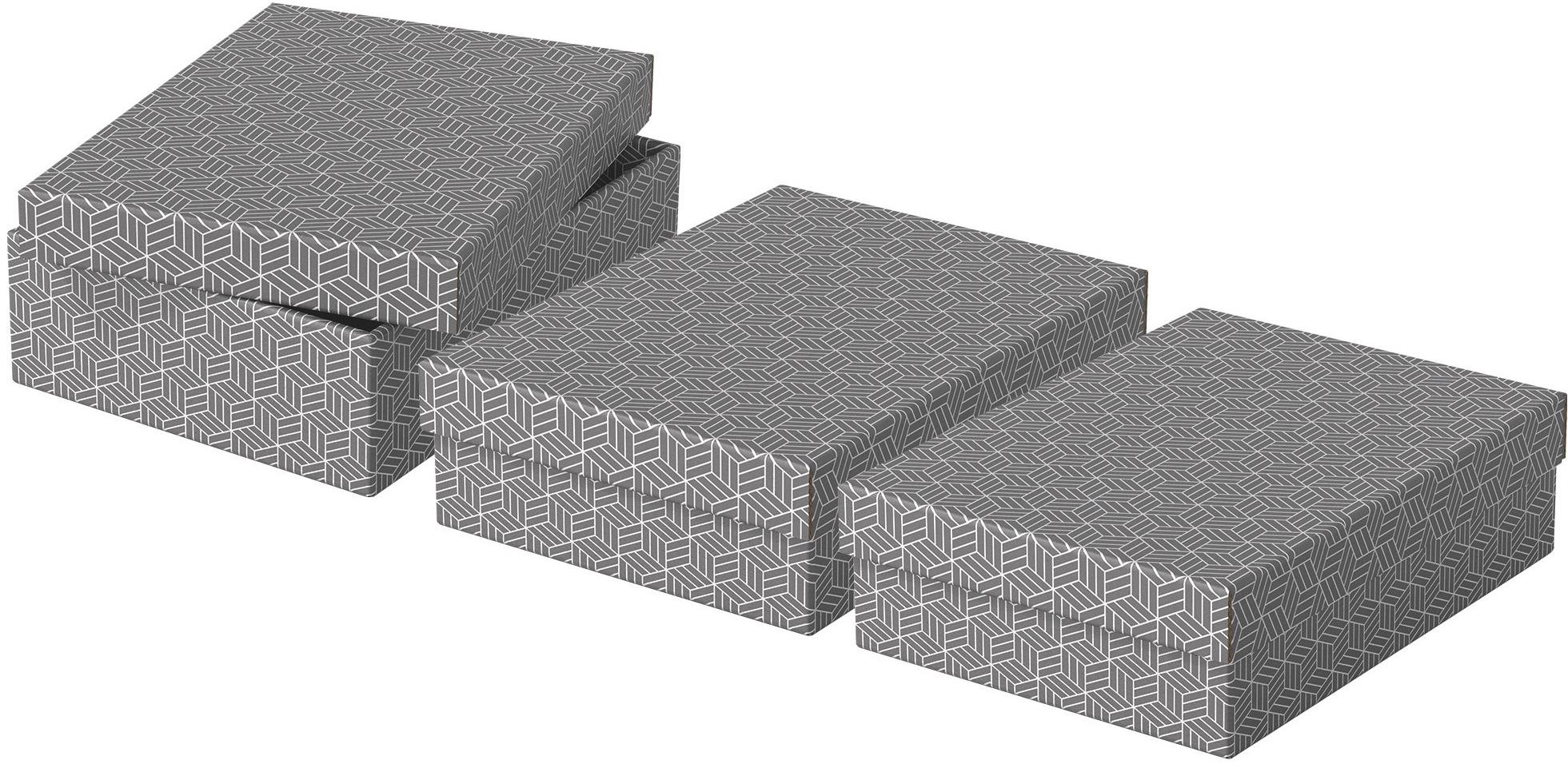 Esselte Home veľkosť M nízka 26,5 x 10 x 36 cm, sivá – sada 3 ks