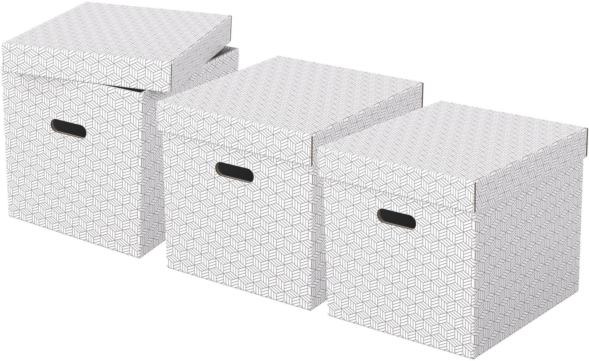 Esselte Home kubická 32 x 31,5 x 36,5 cm, biela – sada 3 ks