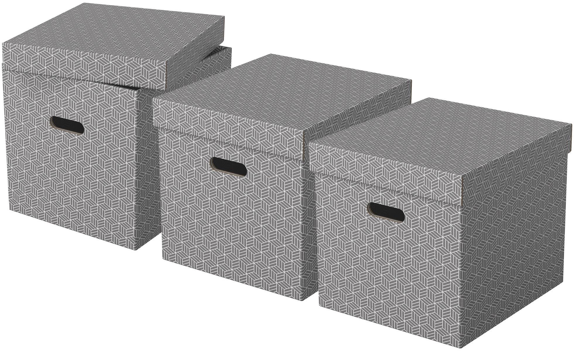 Esselte Home kubická 32 x 31,5 x 36,5 cm, sivá – sada 3 ks