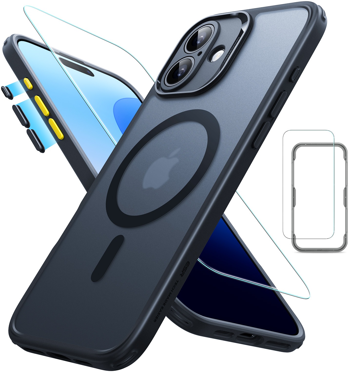 ESR Classic Pro Case (HaloLock) Sada, Compatible with iPhone 16 Plus, Frosted Black