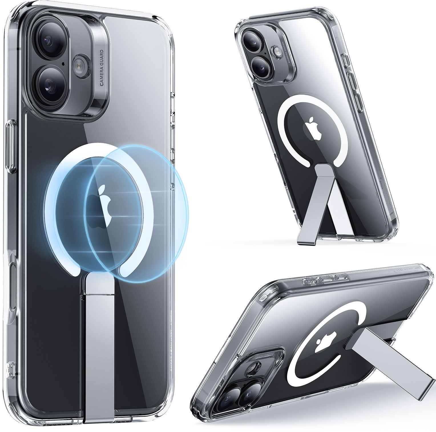 ESR Boost Flickstand Case (HaloLock), Compatible with iPhone 16 Plus, Clear